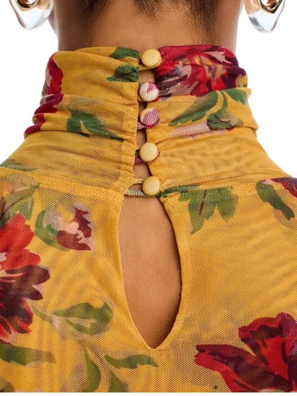 Cinq a sept Bridgette floral mesh top gold extra large - Picture 3 of 9